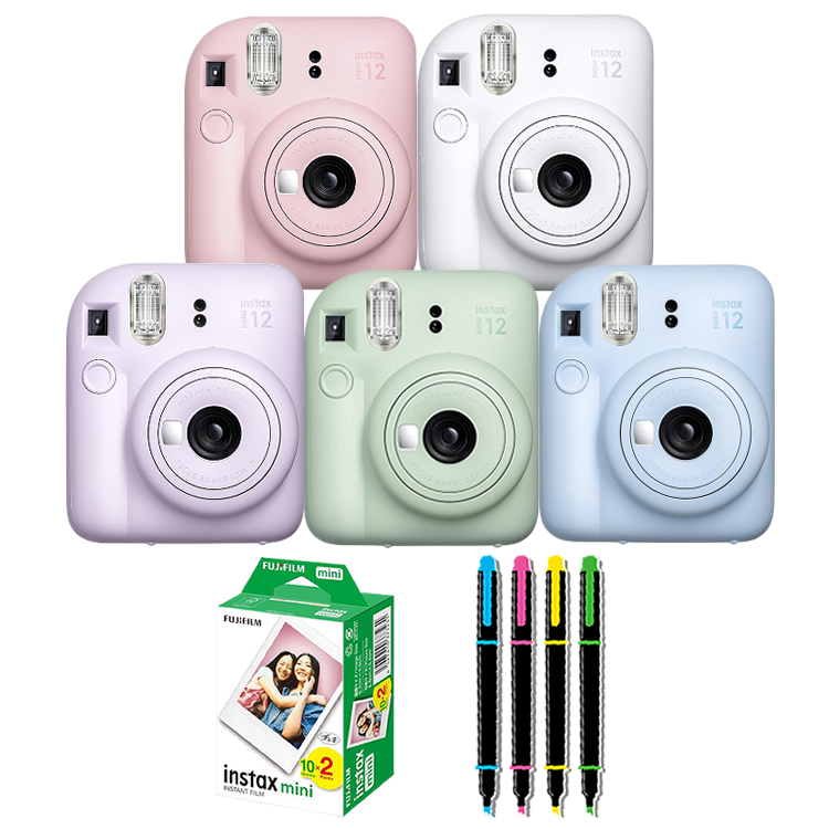 フィルム20枚＆デコペン付)チェキ instax mini12 クレイホワイト 富士 ...