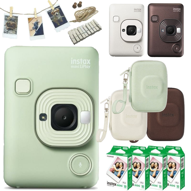 instax mini LiPlay リプレイ ＆専用ケース＆フィルム40枚＆ガーランド