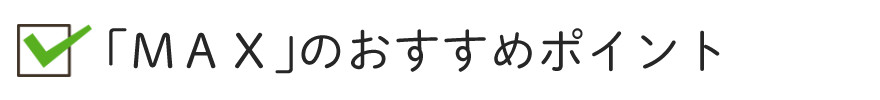 「MAX」のおすすめポイント2